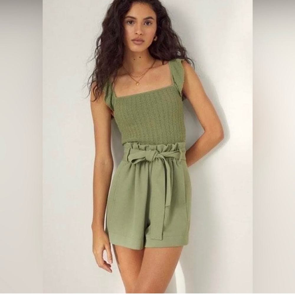 Aritzia Wilfred paper bag belted shorts